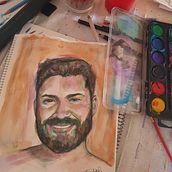 My project in Artistic Portrait with Watercolors course. Painting, Watercolor Painting, and Portrait Drawing project by Thaleia Tzanetaki - 09.30.2021