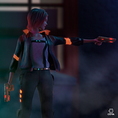 Cyberpunk girl (Diseño de ropa 3D con Marvelous Designer). 3D, 3D Modeling, 3D Character Design, and 3D Design project by Cesar Ramírez - 09.28.2021