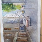 Mi Proyecto del curso: Paisajes urbanos en acuarela. Un progetto di Pittura ad acquerello, Belle arti e Illustrazione architettonica di mariejoselabourdique - 30.09.2021