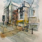 My project in Urban Landscapes in Watercolor course. Un proyecto de Bellas Artes, Ilustración arquitectónica, Cine, vídeo y televisión de paulf4570 - 23.09.2021