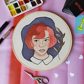 Meu projeto do curso: Criação de retratos bordados com aquarela. Un proyecto de Pintura, Pintura a la acuarela y Bordado de Melissa Ladeia Schiewaldt - 01.10.2021