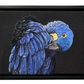 Hyacinth Macaw Portrait. Fiber Arts, Naturalistic Illustration, Arts, and Crafts project by Dani Ives - 10.02.2021