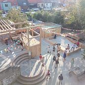 School playground, sandpit, storage and terraces. Woodworking project by Koen Remans - 10.04.2021