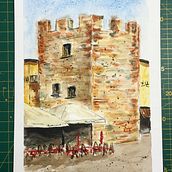 My project in Architectural Sketching with Watercolor and Ink course. Sketching, Drawing, Watercolor Painting, Architectural Illustration, Sketchbook & Ink Illustration project by lynn_cox_1 - 10.04.2021