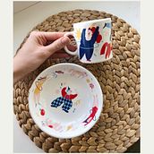 ILLUSTRATIONS FOR CERAMIC DINNERWARE SET. Un projet de Illustration traditionnelle de marina8sergeeva - 04.10.2021