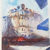 My project in Architectural Sketching with Watercolor and Ink course. Sketching, Drawing, Watercolor Painting, Architectural Illustration, Sketchbook & Ink Illustration project by Kretz Paul - 10.05.2021