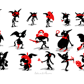 Goblins thumbnails. Een project van  Concept art, Traditionele illustratie, Film, video en televisie, Videogames, Animatie, Ontwerp van personages y Digitale tekening van Beatriz Del Burgo Olivares - 05.10.2021