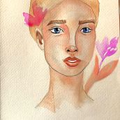 My project in Illustrated Portrait in Watercolor course. Traditional illustration, Fine Arts, Painting, Drawing, Watercolor Painting, Portrait Drawing, and Artistic Drawing project by Кристина Касабова - 10.07.2021