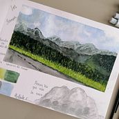 Mi Proyecto del curso: Cuaderno de viaje en acuarela. Traditional illustration, Watercolor Painting, Architectural Illustration, and Sketchbook project by Nathaly Franco - 10.07.2021