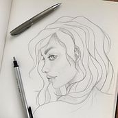 Mi Proyecto del curso: Sketchbook de retrato: explora el rostro humano. Sketching, Drawing, Portrait Drawing, Artistic Drawing, and Sketchbook project by Sarai Jimenez - 10.06.2021