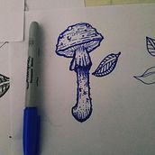 Hongos y flores . Tattoo Design project by Julian Diaz - 10.08.2021