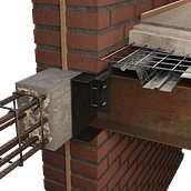 Detalle unión viga metálica con muro. Architecture project by Nicolas Fernández Riestra - 10.04.2021