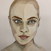 My project in Watercolor Portrait from a Photo course. Traditional illustration, Watercolor Painting, and Portrait Drawing project by Marianna Carbone - 10.08.2021