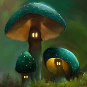 Mushroom family . Traditional illustration project by Strijbol Lander - 09.02.2021