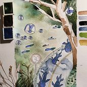 Mi Proyecto del curso: Ilustración en acuarela con influencia japonesa Ein Projekt aus dem Bereich Zeichnung, Traditionelle Illustration und Aquarellmalerei von Michelle Cano Vital - 09.10.2021