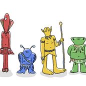 Illustrated Characters Factory : meeting of the four tribes. Traditional illustration, Character Design, Digital Illustration, Children's Illustration, and Narrative project by sophieginger - 10.01.2021