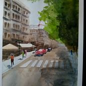 My project in Urban Landscapes in Watercolor course Ein Projekt aus dem Bereich Aquarellmalerei, Bildende Künste und Architektonische Illustration von Annika Oksanen - 10.10.2021