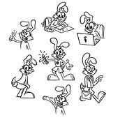 Rabbits . Design, Traditional illustration, Digital Illustration, Character Design, and Drawing project by Alejandro Villegas - 10.11.2021
