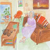 Morning Reflection -My project in Exploratory Sketchbook: Find Your Drawing Style course. Traditional illustration, Sketching, Creativit, Drawing, Watercolor Painting, Sketchbook, and Gouache Painting project by Brenda Linker - 10.11.2021