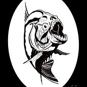Piranha fish. Un projet de Design , Illustration traditionnelle, Illustration numérique, Conception de tatouage , et Esquisse  de Karlie Frenette - 12.10.2021