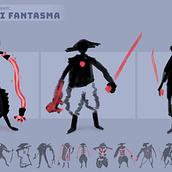 Meu projeto do curso: Desenho de personagens para concept art | Samurai Fantasma. Un proyecto de Ilustración tradicional, Diseño de personajes, Ilustración digital, Videojuegos, Concept Art y Diseño de videojuegos de Guilherme Senni - 11.10.2021