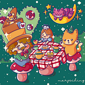 My project in Kawaii-Style Story Illustration course. Traditional illustration, Character Design, Digital Illustration, and Manga project by Marjorie Sese - 10.08.2021