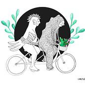 Mutuo cuidado - serie Monstruos. Projekt z dziedziny Trad, c, jna ilustracja,  R, sunek,  R i sunek atramentem użytkownika Huaira Paloma Lizarralde Pinzón - 13.10.2021