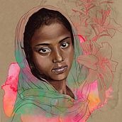 My project in Illustrated Portraits with Procreate course . % Sonya Soji Varughese tarafından hazırlanan Geleneksel illüstras, on, Vektör İllüstras, onu, Dijital İllüstras, on, Ve Portre Çizimi projesi - 10.06.2021