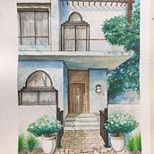 My project in Architectural Sketching with Watercolor and Ink course. Sketching, Drawing, Watercolor Painting, Architectural Illustration, Sketchbook & Ink Illustration project by Yanisa Sanprasit - 10.13.2021