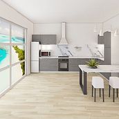 Cocina. Interior Design, Decoration, Interior Decoration, and 3D Design project by Gracia Sánchez - 10.13.2021