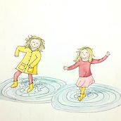 Children's illustration watercolor Autumn girls. Children's Illustration project by Mirjam - 10.13.2021