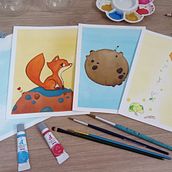 Meu projeto do curso: Ilustração infantil com aquarela. Traditional illustration, Fine Arts, Painting, Drawing, Children's Illustration, and Watercolor Painting project by Viviane Aparecida Santos - 10.03.2021