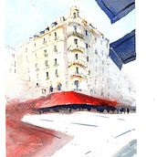 My project in Architectural Sketching with Watercolor and Ink course. Sketching, Drawing, Watercolor Painting, Architectural Illustration, Sketchbook & Ink Illustration project by jeanrivers - 10.14.2021