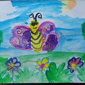 Butterfly bee. Ilustração tradicional projeto de Olivia Daniel - 14.10.2021