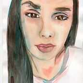 Mi Proyecto del curso: Retrato artístico en acuarela. Fine Arts, Painting, Watercolor Painting, and Portrait Drawing project by Veronica Granata - 10.15.2021