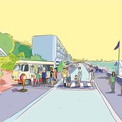 Un été au Havre. Un projet de Illustration traditionnelle, Dessin, Illustration numérique , et Dessin numérique de Noémie Bazille - 15.10.2021