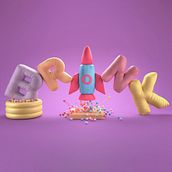 Meu projeto do curso: Tipografia 3D: brinque com cores e volume. 3D, Animation, T, pograph, 3D Animation, 3D Design, and Digital Design project by Bruno Thofer - 10.15.2021