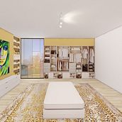 Dormitorio-Ropero-Baño. Interior Decoration, Decoration, Interior Design, and 3D Design project by Gracia Sánchez - 10.16.2021