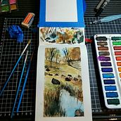 Arboleada de algún sur, seguramente. . Fine Arts, Painting, and Watercolor Painting project by Katia Pérez - 10.07.2021