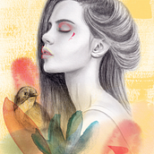 Was ich bisher gelernt habe: Mädchen mit Vogel. Un progetto di Disegno a matita di Anne - 17.10.2021