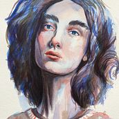My project in Artistic Portrait with Watercolors course. Un proyecto de Bellas Artes, Pintura, Pintura a la acuarela y Dibujo de Retrato de Natalia Vychigina - 17.10.2021