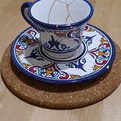 Moroccan cup's rebirth by kintsugi. Arts, Crafts, Fine Arts, Ceramics, and DIY project by takahame - 10.17.2021
