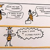 Bee Secrets. Traditional illustration, Stor, telling, and Comic project by damla - 10.18.2021