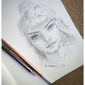 My project in Portrait Sketchbooking: Explore the Human Face course. Sketching, Drawing, Portrait Drawing, Artistic Drawing, and Sketchbook project by Tal Kalman - 10.14.2021