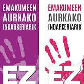 2 pendones contra las agresiones a las mujeres. 3 metros de altura x 90 cm de ancho. Ein Projekt aus dem Bereich Design und Werbung von Txomin González - 18.10.2021