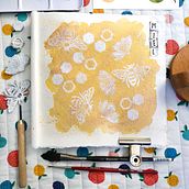 Mon projet du cours : Illustrations avec des tampons faits main. Traditional illustration, Pattern Design, Printing, and Sketchbook project by Chevrier Violaine - 10.18.2021