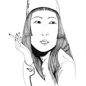 china girl. Traditional illustration, Pencil Drawing, Drawing, Sketching, Portrait Drawing, Artistic Drawing, Ink Illustration, and Sketchbook project by Alejando Basso - 04.04.2019