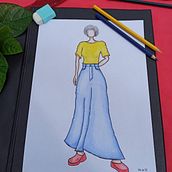 Meu projeto do curso: Ilustração de croqui de moda. Traditional illustration, Sketching, Fashion Design, and Digital Drawing project by loch_fab - 10.18.2021