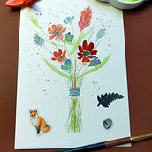 Mon projet du cours : Création d’une composition florale à l’aquarelle. Traditional illustration, Fine Arts, Painting, Watercolor Painting, Botanical Illustration, and Naturalistic Illustration project by Hélène Scoarnec - 10.20.2021