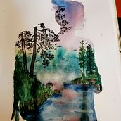 My project in Double Exposure Watercolor: Painting Nature course. Traditional illustration, Watercolor Painting, Realistic Drawing, and Naturalistic Illustration project by Julia Zi - 10.20.2021